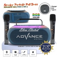 Advance Digitals Audio Speaker Advance V18 Portable Speaker Dual Microphone Karaoke wearless Bergara