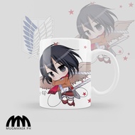 Anime Mugs - Mugmania -Attack on Titan - White Mikasa Chibi V1 Mugs 11oz