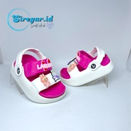 Sandal Anak Perempuan Tali Belakang Karakter Labubu putih pink fanta