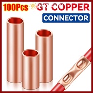 PTKFPT09 100Pcs GT Copper Terminal Connecting Tube, Brass GT-1/1.5/2.5/4/6/10/16/25 Wire Terminal Cr
