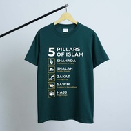 Aloomni Kaos 5 Pillars of Islam Baju T Shirt Lelaki Cotton Combed 24s