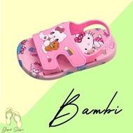 Yapak Bambi Velcro Strap Rubber Sandals for Kids Girls (Add One Size) Sizes 24-29
