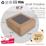12x12x5 Kraft WINDOW Box Cake Box 12x12 Cake Box Bread Cake Laminated Food Grade Mica Box Souvenir B