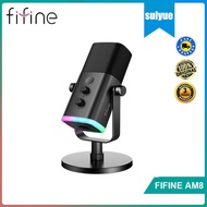 FIFINE AM8 USB/XLR Dynamic Microphone with Touch Mute Button,Real-time Monitoring Headphone jack,I/O Controls,for PC or Sound Card or Mixer Recording,Gaming MIC Ampligame AM8