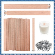 (CSID) 120Pcs Thick Wooden Candle Wicks 5.1x0.5 Inch Natural Smokeless Wood Wicks for Candle Making