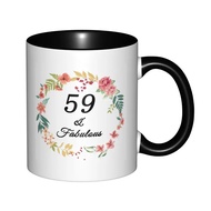 59th Birthday Mug, Turning 59 Year Old Gifts Mugs With Black Handle Birthday Coffee Mugs Ceramic Tea