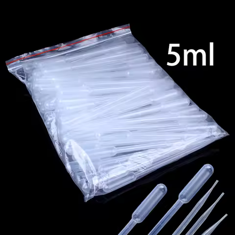 5ml Plstic Transfer Pipette Plastic Graduated Pipettes Disposable Liquid Pipette 100Pcs