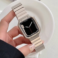 Luxury Strap+Case Compatible For IWatch Strap Series10 9 8 7 6 54321,SE,SE2,Ultra 2 Stainless Steel 