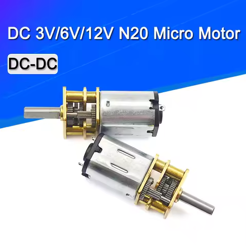 DC 3V/6V/12V N20 Mini Micro Metal Gear Motor with Gearwheel DC Motors 15/30/50/60/100/200/300/500/10