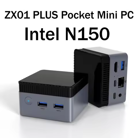 SZBOX ZX01 PLUS Pocket Mini PC Intel N150 LPDDR5 12GB M.2 SSD Type-C Office Desktop Gamer Computer W