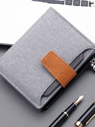 Japanese-Style Canvas for Men with Zipper Driver's License Wallet