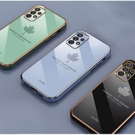 Case OPPO F11 F17 F7 F5 A73 R17 R15 Pro R11 R11S Plus Electroplated Maple Leaf Soft Phone Casing