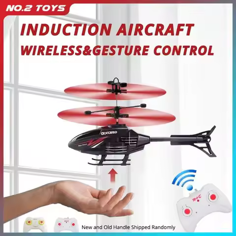 2CH RC Helicopter with Lights Gesture Sensing Remote Control Helicopter Plane Induction Aircraft Fly