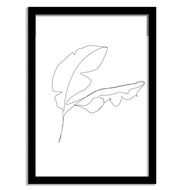 Line Art Framed Wall Art Print - Leaf