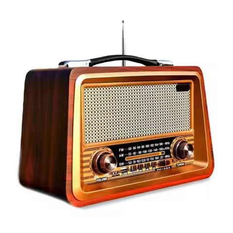 AY14 -Retro Portable Radio Wireless Bluetooth Speaker Stereo AM/FM Radio Receiver Player USB TF AUX 