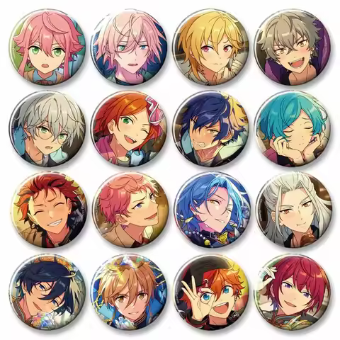 Ensemble Stars Game Button Pins Narukami Arashi Tori Himemiya Badge Cartoon Idol Round Brooch Bag Ha
