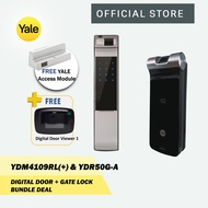 Yale YDR50GA Gate + YDM4109RL Silver Door Digital Lock Bundle (Free Digital Door Viewer 1)