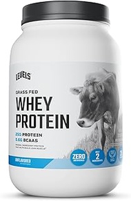 Levels Grass Fed 100% Whey Protein, No Hormones, Unflavored, 2LB