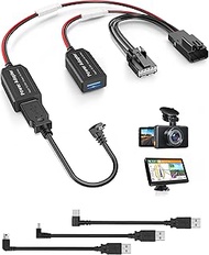 DashCam Power Adapter,(5P Type F) Fit Select Ford Bronco Edge Mustang,Connect to Auto-Dimming Rearvi