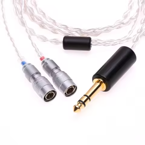 4 Cores 6N OCC Silver Plated Headphones Upgrade Cable for Mr Speakers Ether Alpha Dog Prime Dan Clar