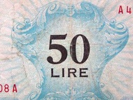 盟軍意大利軍票-1943年盟軍意大利50里拉(Lira)軍票(盟軍佔領意大利時期) Allied Military Note in Italy