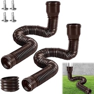 Hengrongshen Pack of 2 Gutter Downpipe Extension Flexible, Downpipe Extensions Flexible Round for Do