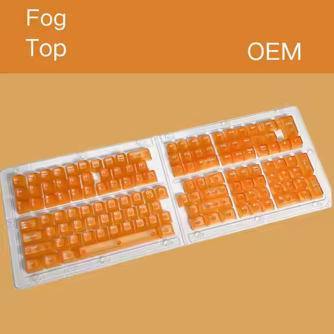 Orange Fog and Transparent OEM Key Caps Cherry Profile Keycaps Unprinted Side Top Printed DIY Mechan