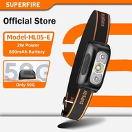 SUPERFIRE HL05-E 2W Mini LED Headlamp With Motion Sensor Headlight USB Rechargeable Lantern Camping 
