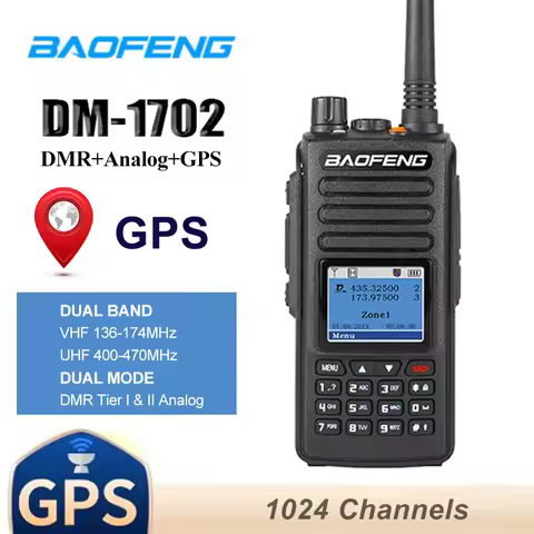 Baofeng DM-1702 with GPS DMR Digital Radio Dual Time Slot Walkie Talkie 5W Dual Band 136-174 & 400-4