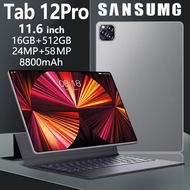 【รับประกัน 1 ปี】ของแท้ Sansumg 12 Pro 11.6 นิ้ว แท็บเล็ต Tablet RAM16G+ROM512G 24+48MP Full HD แท็บเ