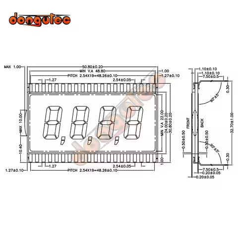 40PIN TN Positive 4 Digits Segment LCD