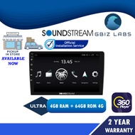 SOUNDSTREAM ANZUO ULTRA QLED 4GB RAM + 64GB ROM 4G 360 Cam Supported DSP CAR ANDROID PLAYER - 9"/10.1" inch