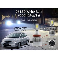 2 Pcs/Set HONDA CITY 2003-2007 C6 Car Headlight LED 6000k White Bulb COD LED Sepasang Mentor Lampu B