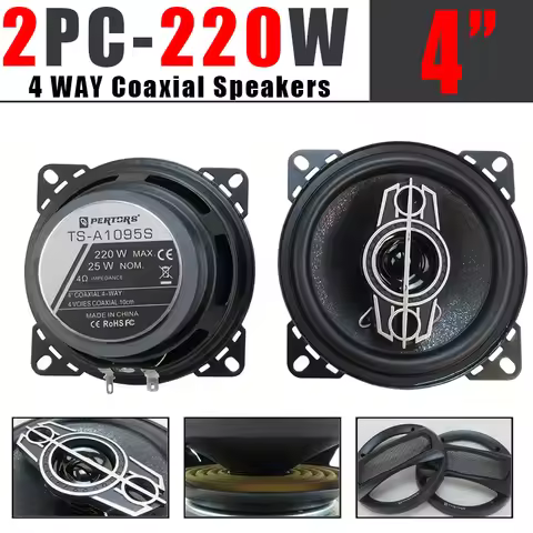 4 inch Car Audio Speaker 12V 220W 4 Way HiFi Coaxial Subwoofer Modified Speaker Full Frequency Car S