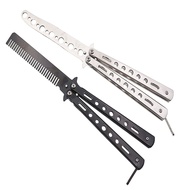 Butterfly Knife, Practice Balisong Knife Trainer, Metal Steel Folding Comb, Unsharpened Blade for Pr