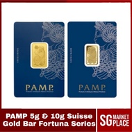 PAMP 5g &amp; 10g Suisse Gold Bar Fortuna Series. Local SG Stock.