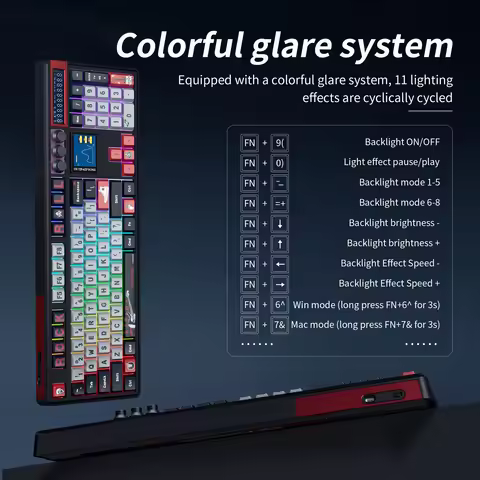 SKYLOONG GK104 Pro Full-Size 3-Mode Wireless Mechanical Keyboard with 3.0 Screen 3 Knobs Hot-Swappab