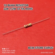 (10 PCS) RESISTOR 1/2W 1/2WATT 22K 22K KILO CF 5% ROHS