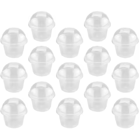 50Pcs Disposable Pudding Cups Plastic Dessert Bowls Takeout Food Container Ice Cream Cup With Lid Ca