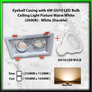 Eyeball Casing with GU10 LED Bulb Douber White - 3000K Warm White