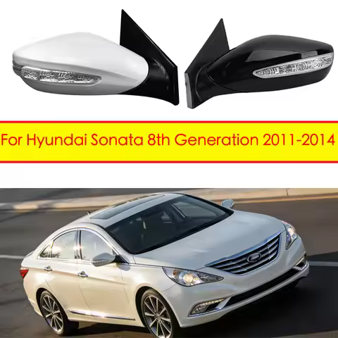 For Hyundai Sonata 8th Generation 2011-2014 9Pins Rearview Mirror Assembly Middle East Version Black