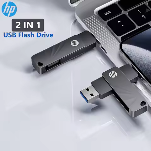 HP 762C Dual USB/Type-C Flash Drive 3.2 High Speed 256GB 64GB 128GB 2 in 1 for Phone and Computer Ro