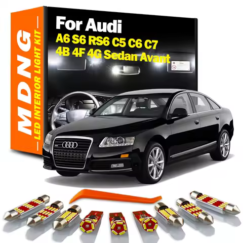 MDNG Canbus For Audi A6 S6 RS6 C5 C6 C7 4B 4F 4G Sedan Avant LED Interior Lights Kit Map Dome Trunk 