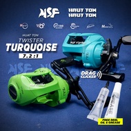 [MSF] Huat Ton Twister Turquoise Reel | Mesin Kekili Pancing Mancing Fishing Baitcasting Casting
