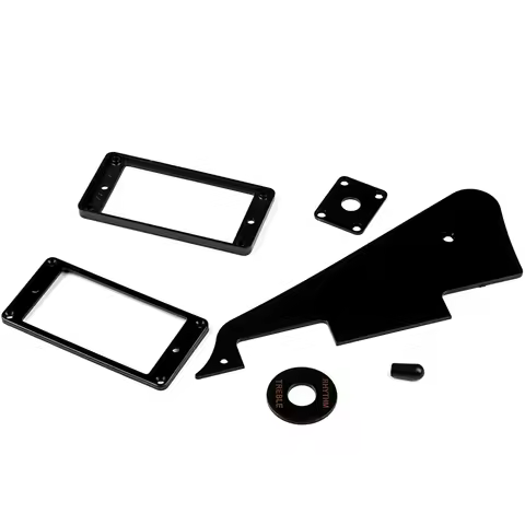 1Ply Black Pickguard Back Plate Screws Set & Humbucker Pickup Ring & Switch Ring Fit Les Paul Pickgu