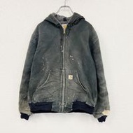 二手 2000 年代 Carhartt Active Jacket/Duck Parka，復古黑色，M 碼