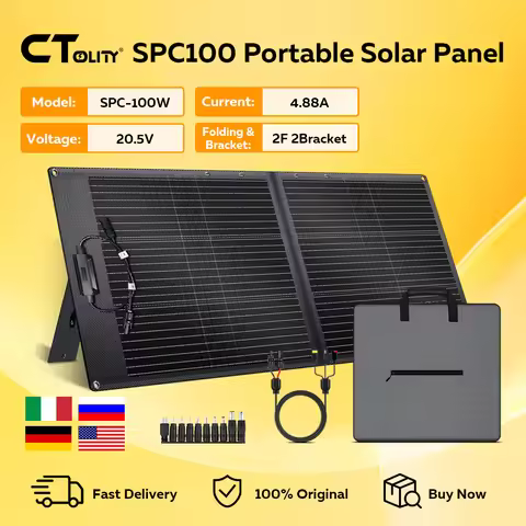 CTOLITY SPC100 100W New Portable Solar Panel Charger ETFE Efficiency 23% High Foldable Solar Panel 2