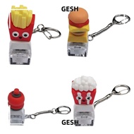 GESH Hamburger Fidget Keychain, Pass The Time Keycap Finger Keyboard Cap,  French Fries Ice cream Re