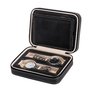 Aco&bebe House Black Zippered Watches Box Travel Case - Watch Organizer Collection - Top Grade Carbo