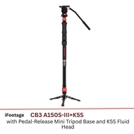iFootage Cobra 3 Strike Aluminum Monopod with Low Profile Minipod Base and K5S Fluid Head